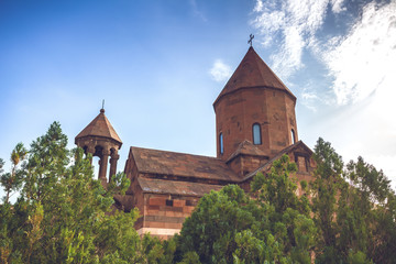 Fototapeta na wymiar Khor Virap is ancient Monastery located in Ararat valley in Armenia