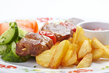 kebab with vegetables