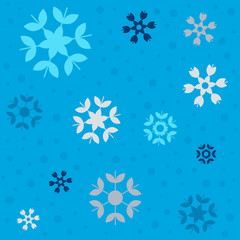 Winter snowflakes pattern background. Fits perfectly for print or any digital background.