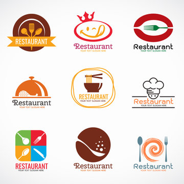 Restaurant  logo and food shop logo vector set design