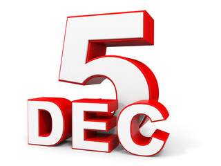 December 5. 3d text on white background.