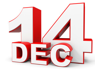 December 14. 3d text on white background.