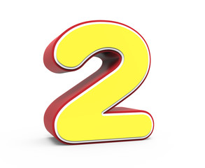 yellow number 2