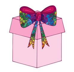 Colorful gift with baw