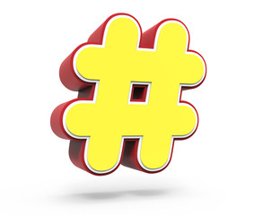 yellow hashtag mark