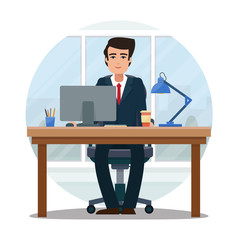 Businessman in office.