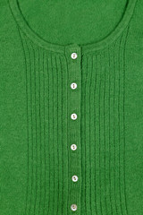Green wool sweater, texture, collar