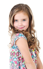 Portrait of adorable smiling  little girl isolated