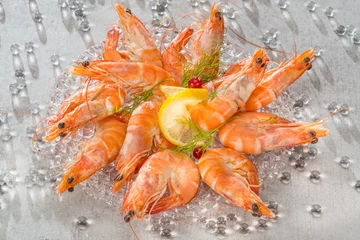 Türaufkleber Crevettes roses cuites © daumy