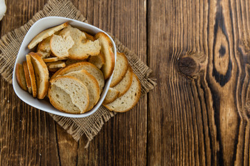 Fresh baked bread chips