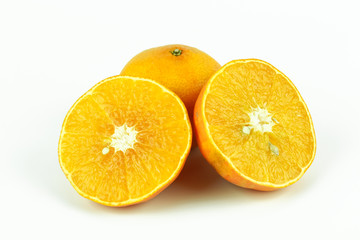 orange fruit slice isolated on white background