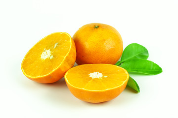 orange fruit slice isolated on white background