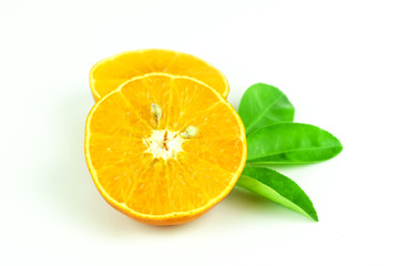 orange fruit slice isolated on white background