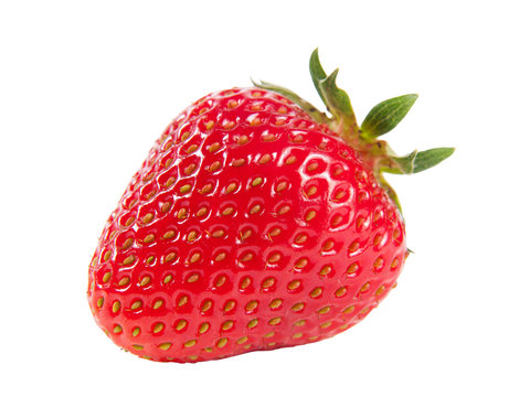 Fresh ripe juicy strawberry isolated on white