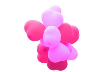 Pink balloons on white background.