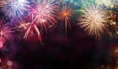 Foto op Canvas Abstract firework background with free space for text © Jag_cz