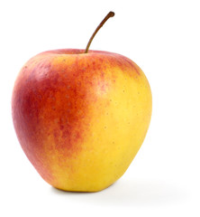 organic red apple, isolated on white background.