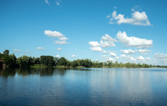 lake thailand  panoramic view and sky