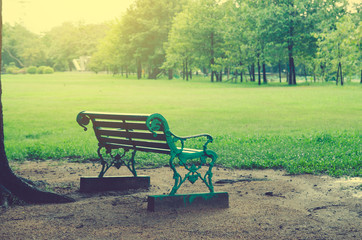 Fototapeta premium Park Bench in the Morning Light