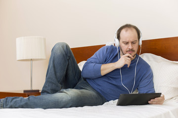 man with tablet pc