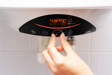 Electric water heater or boiler inside the house