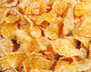 cornflakes, close-up shot or full frame shot.