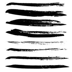 Black ink vector brush strokes. Vector illustration. Grunge texture.