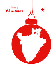 Obraz premium Merry Christmas illustration theme with map of Burundi