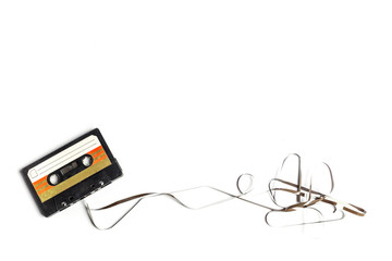 vintage cassette tape isolated white background