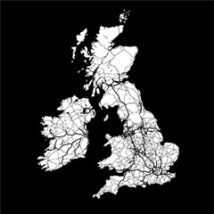 Great Britain Monochrome Map Artprint