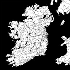 Ireland Monochrome Map Artprint