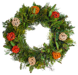 Christmas wreath isolated on white background