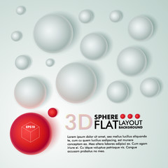 3d spheres flat layout background