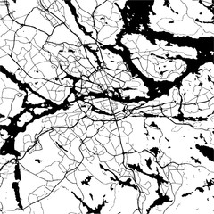 Stockholm, Sweden, Monochrome Map Artprint