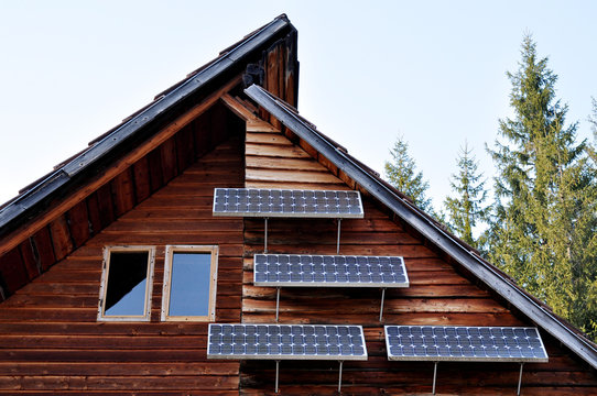 Solar panel on a lodge