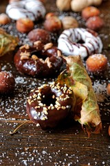 Homemade doughnuts in frosting