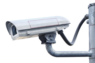 Security cctv camera isolated on white background