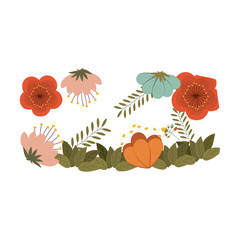 Flowers frame icon. Decoration rustic garden floral nature plant and spring theme. Isolated design. Vector illustration