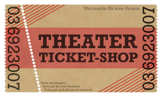 Theater Classic Coupon - Ticket Shop / Vintage Design, theaterkarte, last minute, kleines ticket, ticketshop, onlineshop, onlinesale, perforiert perforation karte eintritt eintrittkarte entritt-ticket