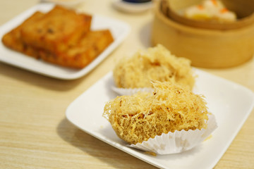 deep fried taro crispy dimsum, chinese cantonese food