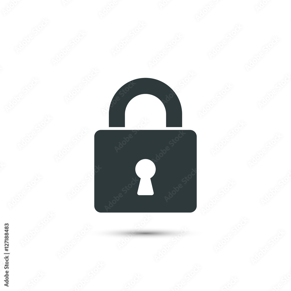 Poster lock icon vector. padlock simple symbol isolated on white background.