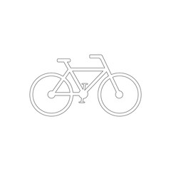 Bicycle outline icon vector. Minimal bike flat design style.