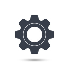 Gear icon simple vector isolated on white background.