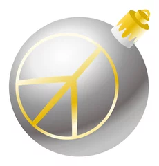 Poster Kerstbal met vrede symbool © emieldelange
