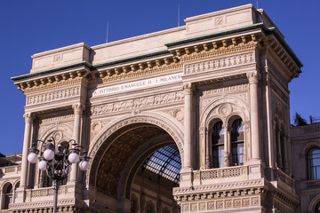 Fototapeta na wymiar Gallery Vittorio Emanuele II arch - Milan.