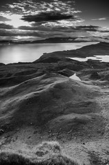 Beautiful monochrome image from Glencoe, Scotland - amazing black and white landscape from an impressive location