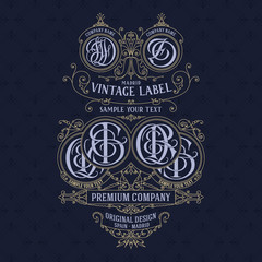 Old vintage card with floral ornament - vector