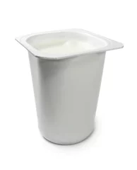 Papier Peint photo Lavable Produits laitiers White yoghurt pot, isolated on white background.