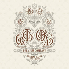 Old vintage card with floral ornament - vector