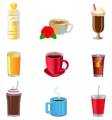 Various non-alcoholic drinks vector image